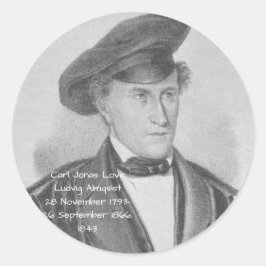 Carl Jonas Liebe Ludvig Almqvist Runder Aufkleber