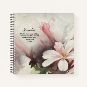 Carl Jung Life Zitat Pink White Lily FloralJournal Notizbuch