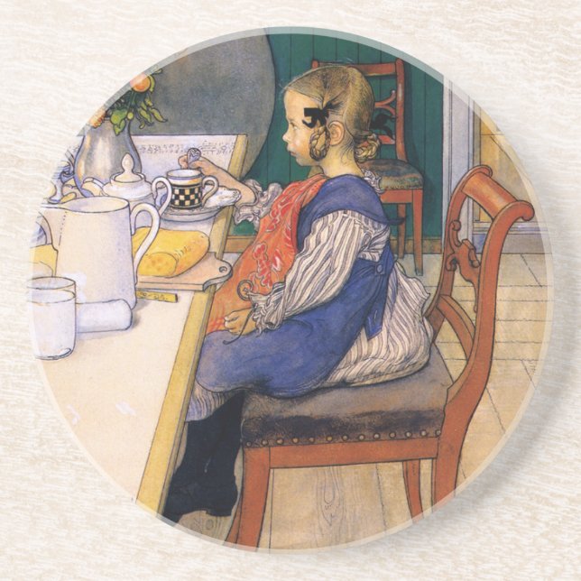 Carl Larsson A Late Risers Miserable Breakfast Getränkeuntersetzer (Vorne)