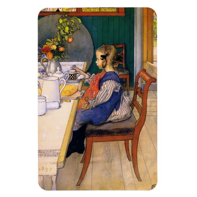 Carl Larsson A Late Riser's Miserable Breakfast Magnet (Vertikal)