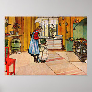Carl Larsson art: Die Küche Poster