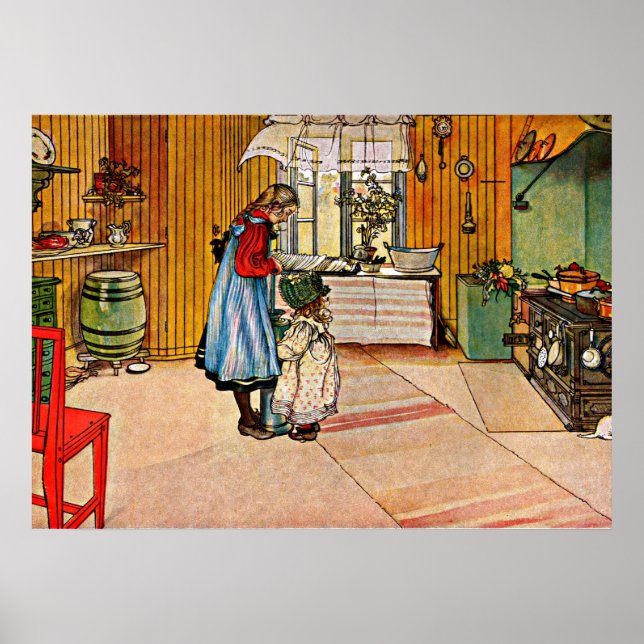 Carl Larsson art: Die Küche Poster (Vorne)
