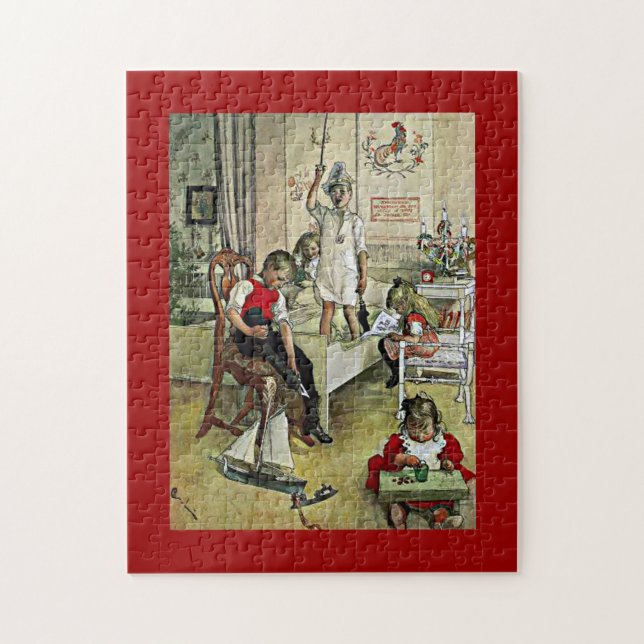 Carl Larsson art: Weihnachten Morgen Puzzle (Vertikal)