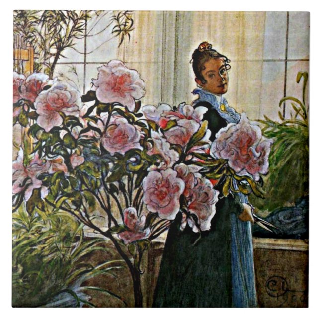 Carl Larsson - Azalea, Fliese (Vorderseite)