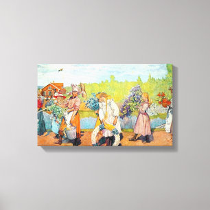 Carl Larsson bläst außerhalb des Sommers Leinwanddruck