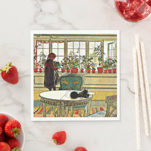 Carl Larsson - Blume auf einem Windows Serviette