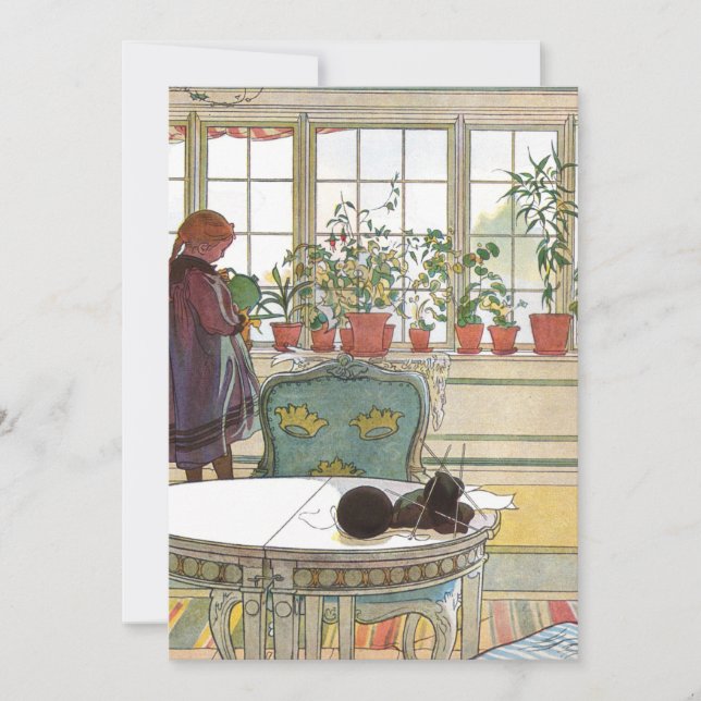 Carl Larsson - Blume über das Windows Einladung (Vorderseite)