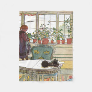 Carl Larsson - Blume über das Windows Fleecedecke