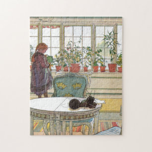Carl Larsson - Blume über das Windows Puzzle
