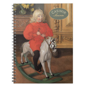 Carl Larsson Boy auf Rockpferd CC1060 Notizblock