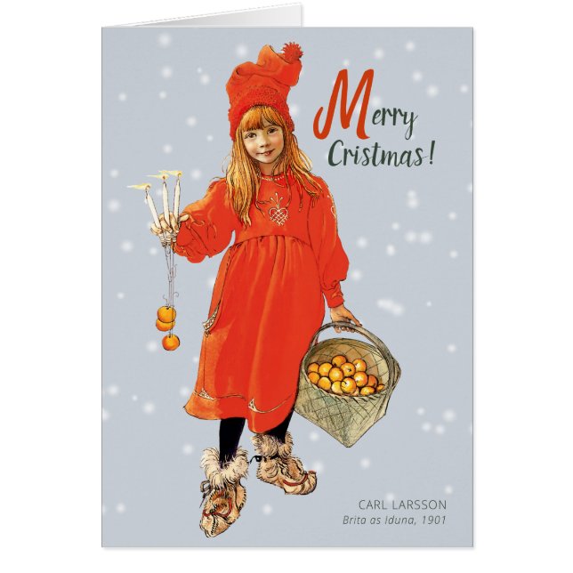 Carl Larsson Brita als Iduna CC0907 Weihnachtskart (Vorne)