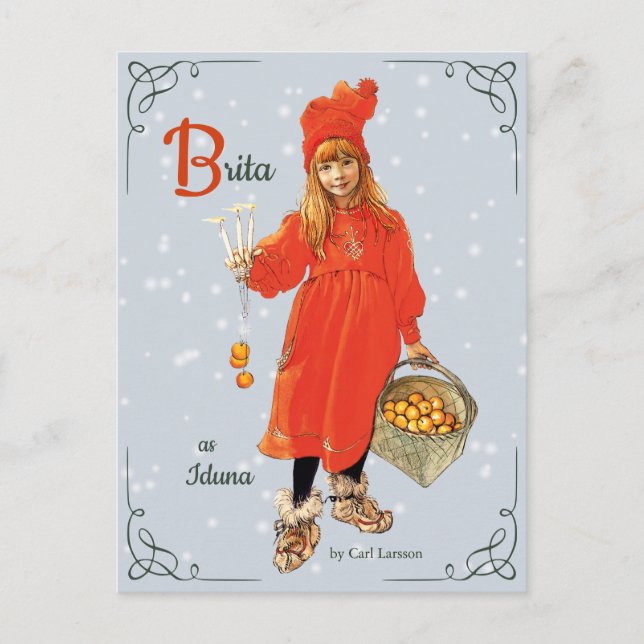 Carl Larsson Brita als Iduna CC0909 Weihnachten Postkarte (Vorderseite)