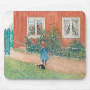 Carl Larsson - Brita mit Katze Mousepad