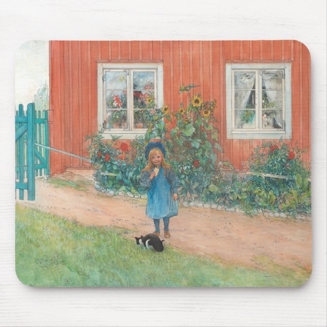 Carl Larsson - Brita mit Katze Mousepad (Vorne)