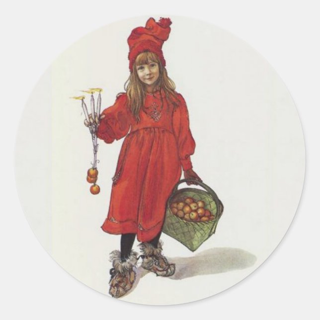 Carl Larsson, "Brita som Iduna" Runder Aufkleber (Vorderseite)