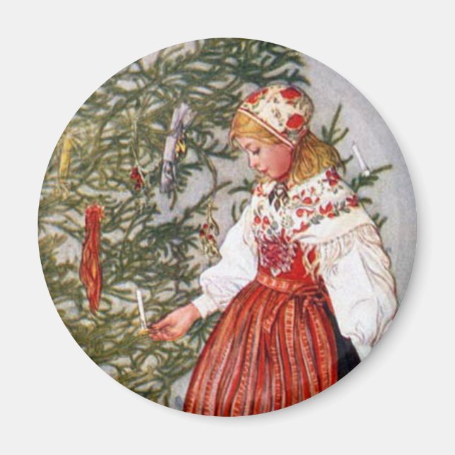 Carl Larsson Christmas Tree Kühlschrankmagnet Magnet (Vorne)