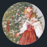 Carl Larsson Christmas Tree Stickers<br><div class="desc">Betrachtet man Larssons Gemälde, so verlasse mir das Gefühl immer fröhlich und erfrischt, und das ist keine Ausnahme. Ich Liebe die anmutigen Linien, das Gefühl der ruhigen Vorfreude und das Gefühl einer glücklichen Familie, das dieses Bild erinnert. Beschreibung: Ein hübsches kleines blondes Mädchen in traditioneller Tracht steht auf einem Stuhl,...</div>