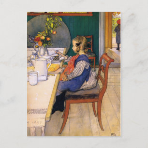 Carl Larsson Das jämmerliche Frühstück eines Langs Postkarte