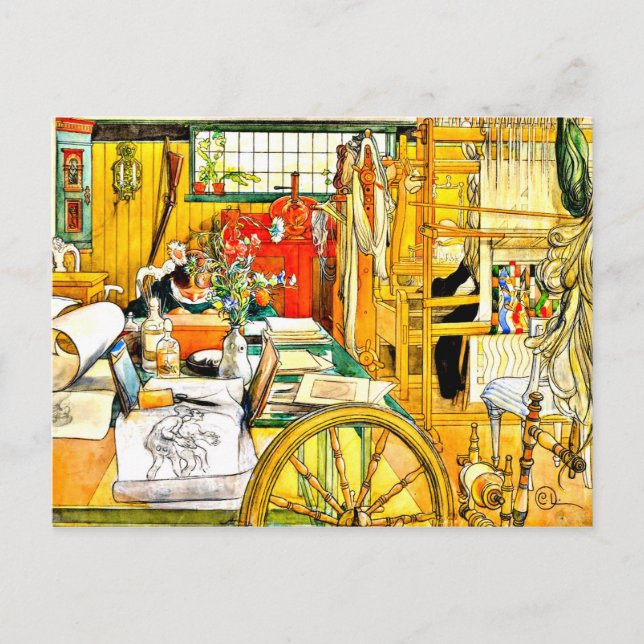 Carl Larsson - Der Workshop Postkarte (Vorderseite)