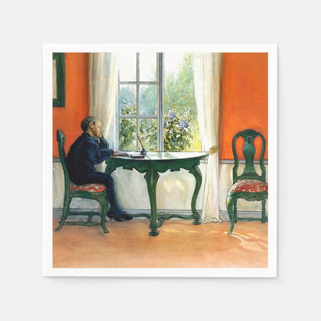 Carl Larsson - Erforderliche Lesart Serviette (Vorderseite)