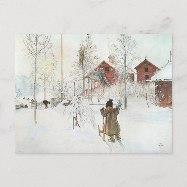 Carl Larsson Front Yard und Wash House Postkarte (Vorderseite)