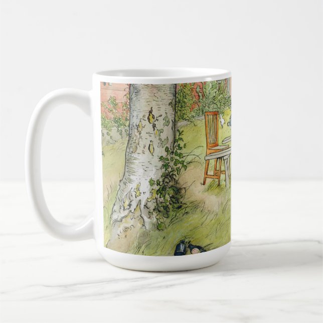 Carl Larsson Frühstück unter der großen Birke Kaffeetasse (Links)