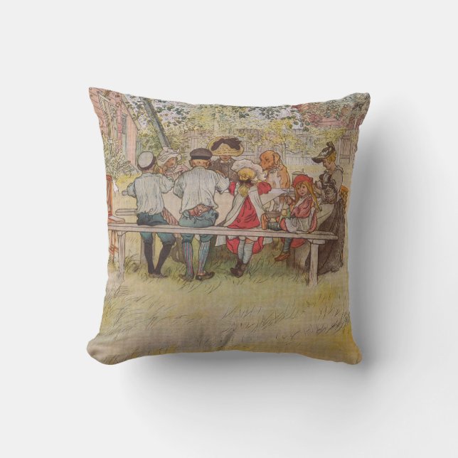 Carl Larsson-Frühstück unter der großen Birke Kissen (Vorderseite)