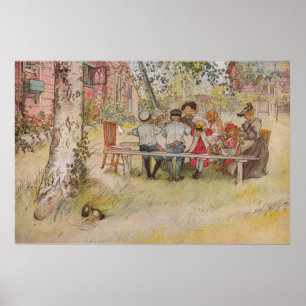 Carl Larsson Frühstück unter der großen Birke Poster