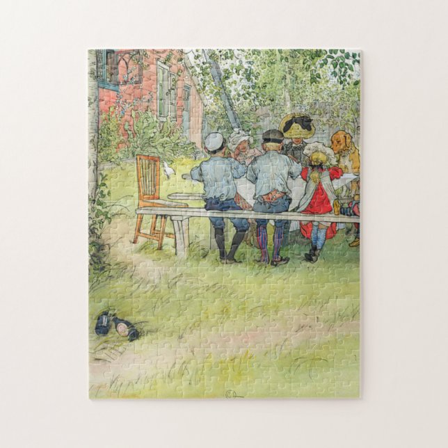 Carl Larsson Frühstück unter der großen Birke Puzzle (Vertikal)