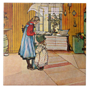Carl Larsson Gemälde, Die Küche,  Fliese