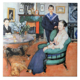 Carl Larsson Gemälde - Hakon, Daga und Edgar, Fliese