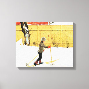 Carl Larsson Junge beim Skifahren am Falun-Haus Leinwanddruck