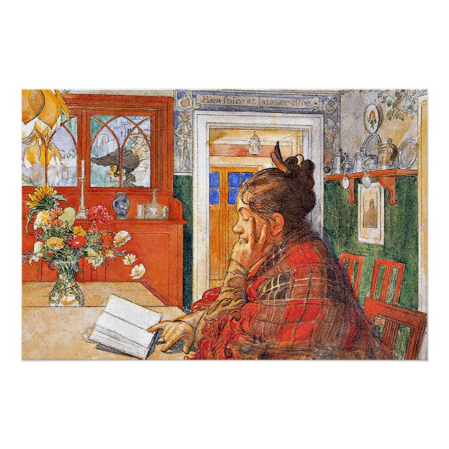 Carl Larsson - Karin liest Poster (Vorderseite)