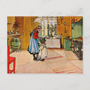 Carl Larsson Kunst: Die Küche Postkarte