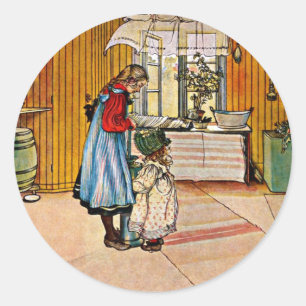 Carl Larsson Kunst: Die Küche Runder Aufkleber