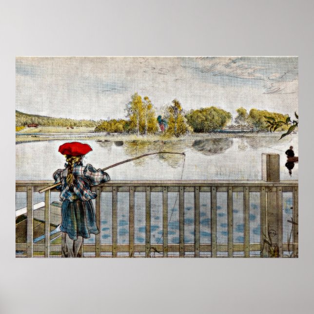 Carl Larsson Kunst: Lisbeth Fishing Poster (Vorne)
