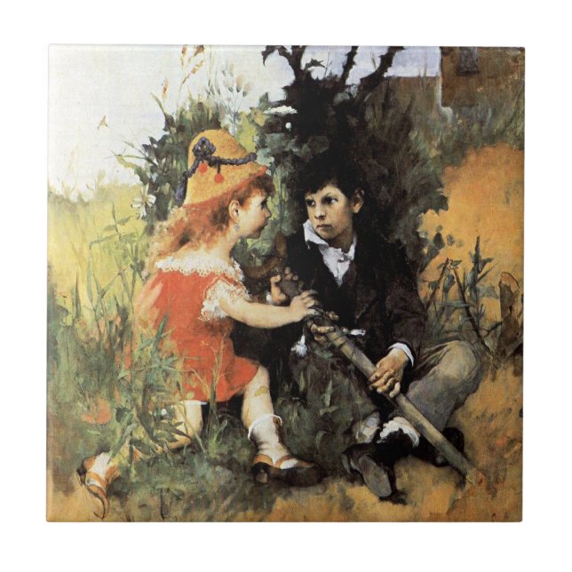 Carl Larsson Kunstwerk, Clair Obscur,  Fliese (Vorderseite)