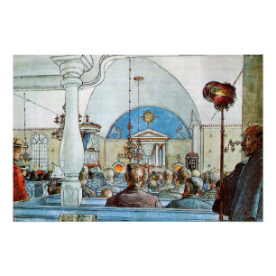 Carl Larsson Kunstwerk in Church Poster