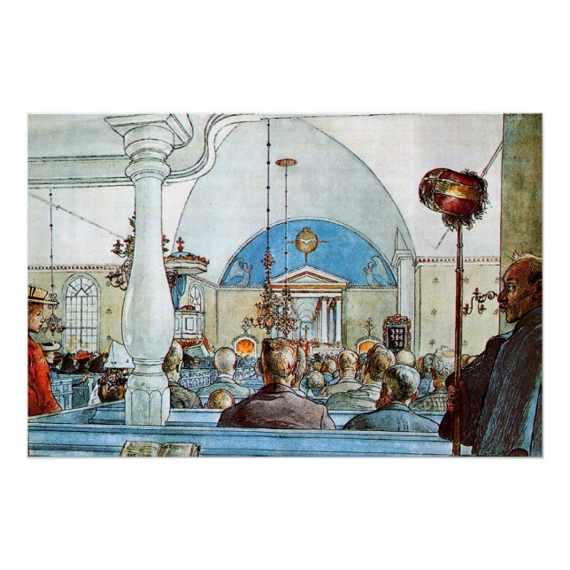 Carl Larsson Kunstwerk in Church Poster (Vorderseite)