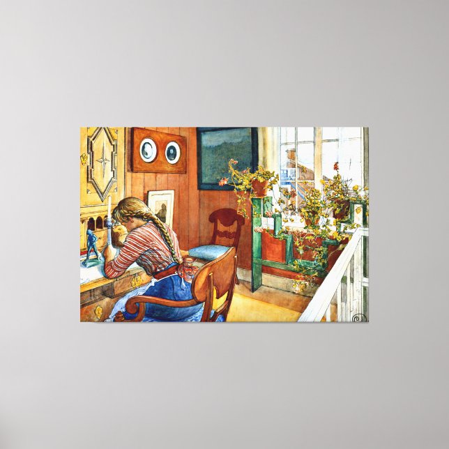 Carl Larsson Kunstwerk, Korrespondenz, Leinwanddruck (Vorderseite)