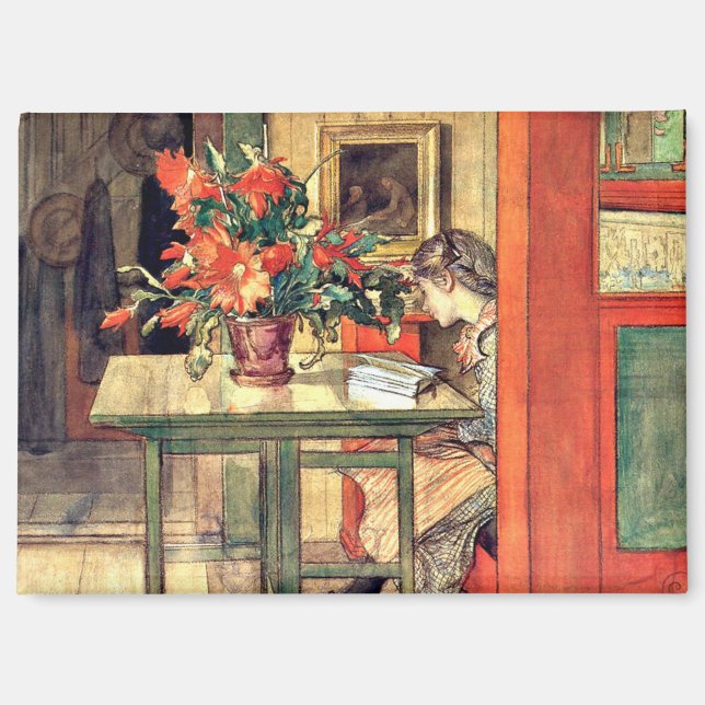 Carl Larsson - Lisbeth liest, berühmtes Gemälde, Magnet (Vorderseite)