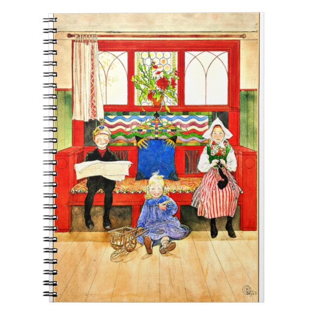 Carl Larsson - Papa, Mama, Child, Fine Art Notizblock (Vorderseite)