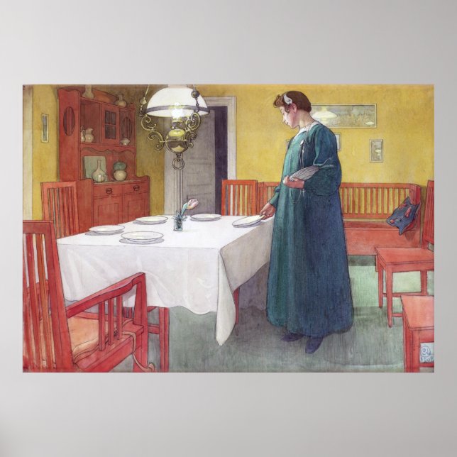 Carl Larsson School Lunch Fine Art Poster Print (Vorne)