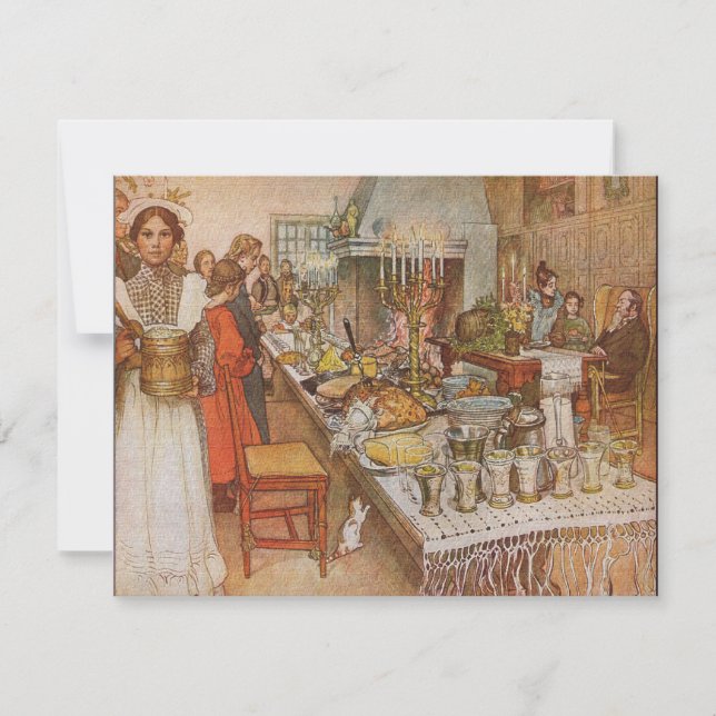 Carl Larsson Skandinavier Weihnachtsabend Einladung (Vorderseite)
