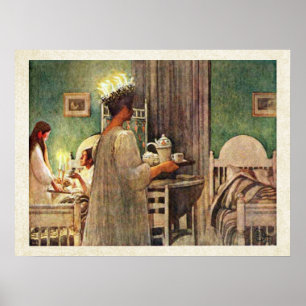 Carl Larsson St. Lucia Tag Weihnachten in Schweden Poster
