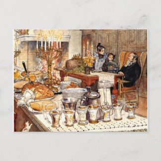 Carl Larsson über Weihnachten, Larsson Kunst Feiertagspostkarte