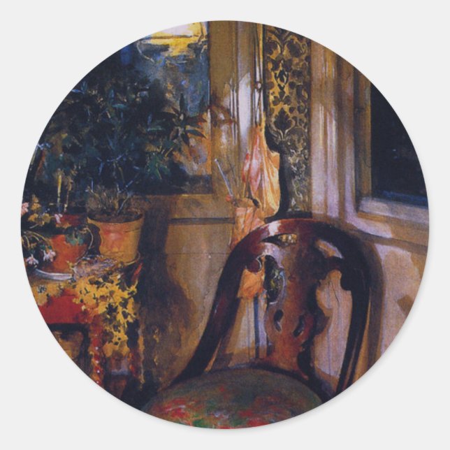 Carl Larsson Vintag die Spielzeugecke Runder Aufkleber (Vorderseite)