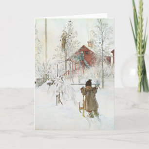 Carl Larsson-Vorgarten und das Wäsche-Haus Feiertagskarte