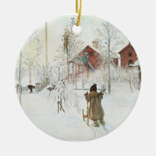 Carl Larsson-Weihnachten in Schweden Keramik Ornament