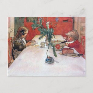 Carl Larsson Weihnachts-Abend Feiertagspostkarte